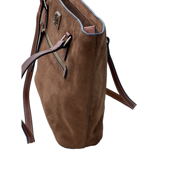 Dooney & Bourke Suede Shopper Amber bag Shoulder Bag caramel A384646 - Picture 2 of 7